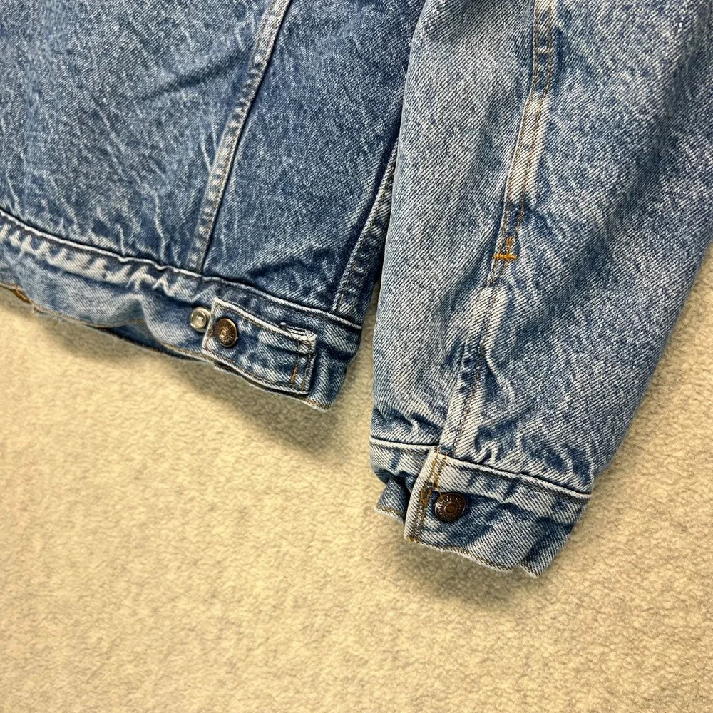 Vintage‎ Levi's Unisex Trucker Jacket Light Blue Denim Sherpa Lined USA Made 34R